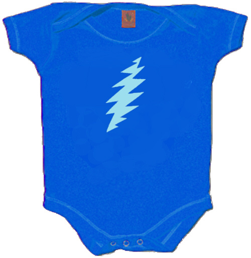 Grateful Dead - Lightning Bolt Blue Baby Romper