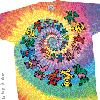 Grateful Dead - Spiral Bears Tie Dye T Shirt