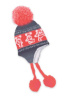 Grateful Dead - Dancing Bears Red And Gray Knit Laplander Hat