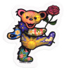 Grateful Dead - Dancing Bear with Flower Sticker