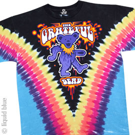 Grateful Dead - Liquid Bear V Tie Dye T Shirt