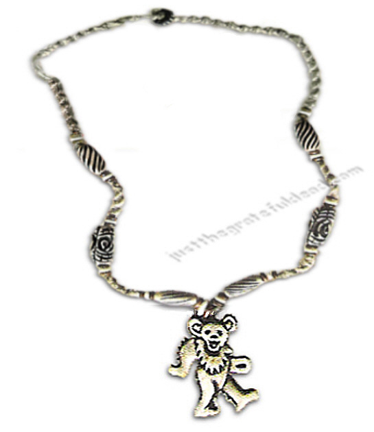Grateful Dead Dancing Bear Bone & Hemp Necklace