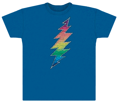 Grateful Dead - Lightning Bolt Dark Blue T shirt