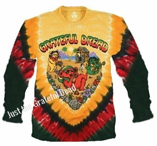 Grateful Dead Positive Vibrations Long Sleeve Tie Dye T Shirt