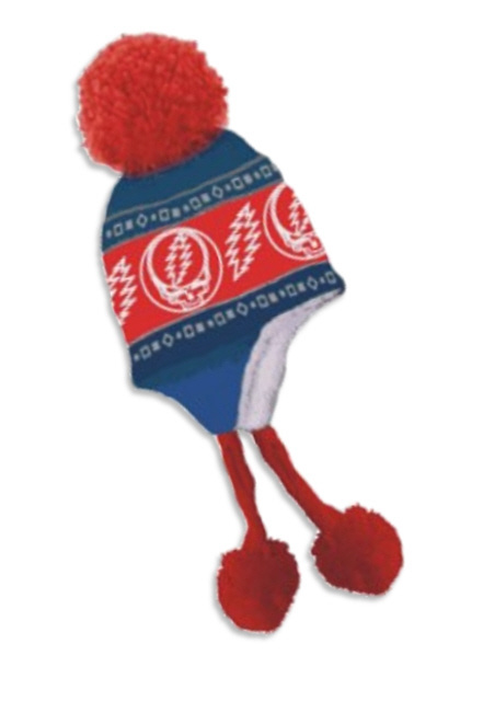 Grateful Dead - Steal Your Face Red And Blue Knit Laplander Hat