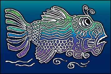 Jerry Garcia - Fish Art Window Sticker