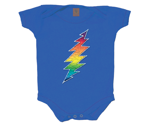 Grateful Dead - Lightning Bolt Blue Baby Romper