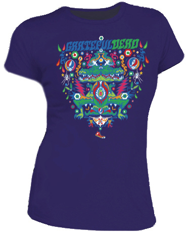 Grateful Dead - Alligator Junior Size Purple T-Shirt