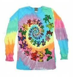 Grateful Dead - Spiral Bears Long Sleeve Tie Dye T Shirt