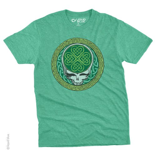 Grateful Dead - Celtic Shamrock Green Heather T Shirt