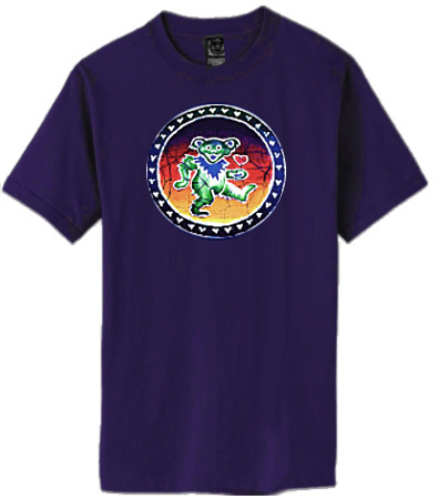 Grateful Dead - Dancing Bear Navy Blue T Shirt