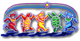 Grateful Dead - Rainbow Critters Window Sticker