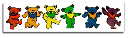 Grateful Dead - Row of Rainbow Dancing Bears Sticker