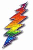 Grateful Dead - Rainbow Bolt Outside Window Sticker