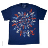 Grateful Dead - Spiral Skeletons Red White and Blue T Shirt