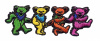 Grateful Dead Row Of Dancing Bears 3" Embroidered Iron On Patch