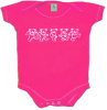 Grateful Dead - Row Of Dancing Bears Pink Baby Romper